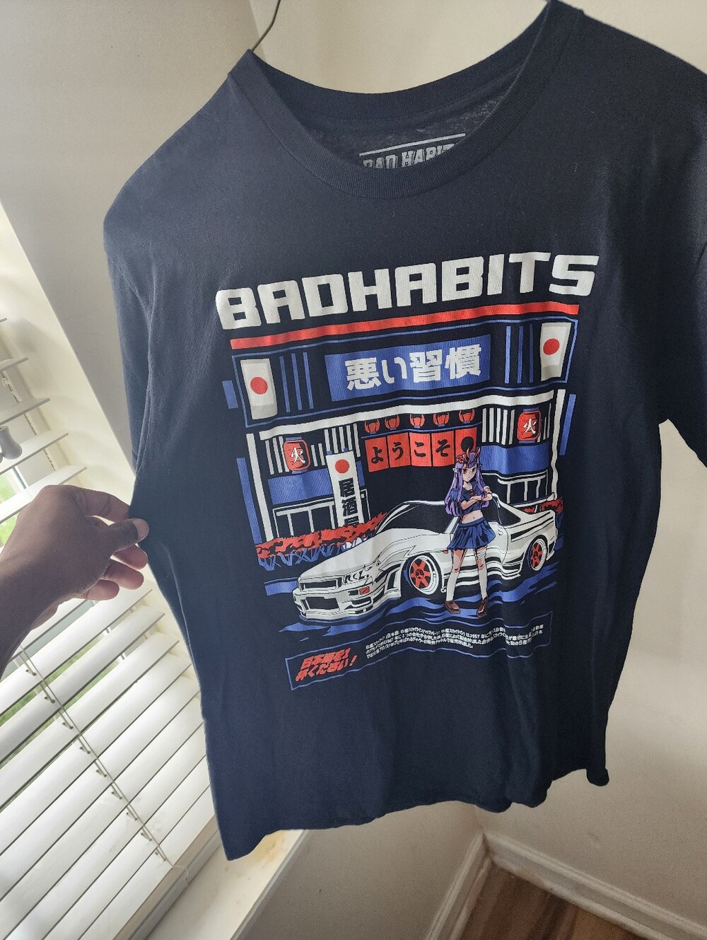 Bad Habits Nissan Skyline Anime Girl Graphic T-Shirt